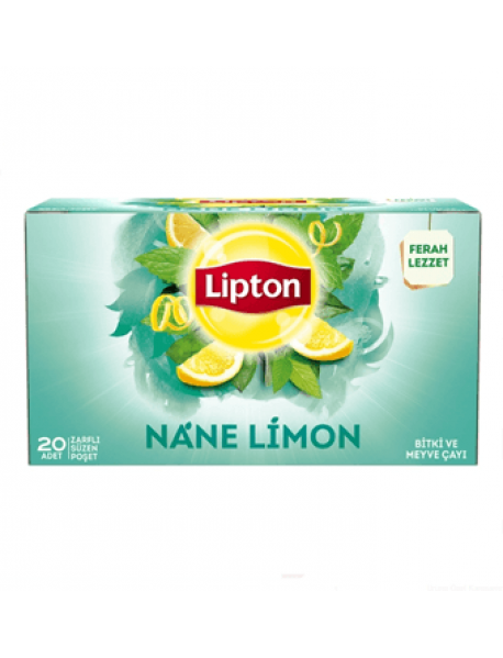 Lipton Nane Limon Bitki ve Meyve Çayı 20'li Bardak Poşet Çay