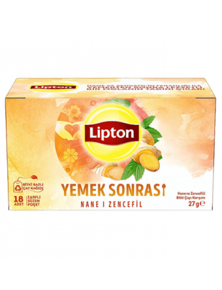 Lipton Yemek Sonrası Nane ve Zencefil Bitki Çayı Karışımı 18'li Lipton Yemek Sonrası Nane ve Zencefil Bitki Çayı Karışımı 18'li