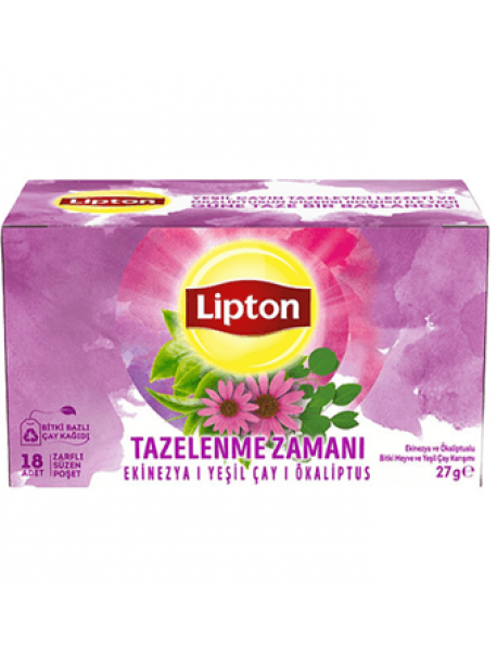 Lipton Tazelenme Zamanı Ekinezya ve Ökaliptus Bitki Çayı 18'li Lipton Tazelenme Zamanı Ekinezya ve Ökaliptus Bitki Çayı 18'li